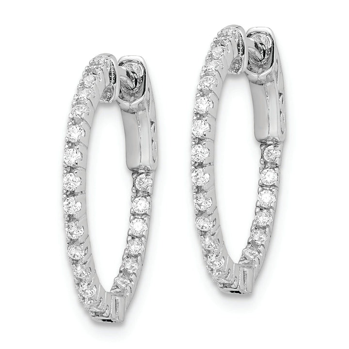 Sterling Shimmer Earrings Sterling Silver CZ Hoop Earrings