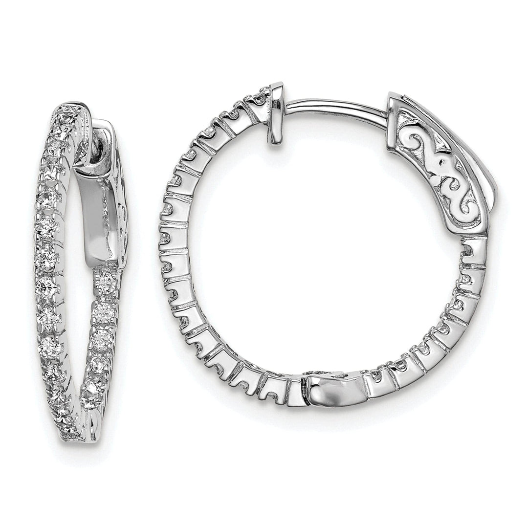 Sterling Shimmer Earrings Sterling Silver CZ Hoop Earrings