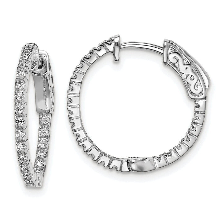 Sterling Shimmer Earrings Sterling Silver CZ Hoop Earrings