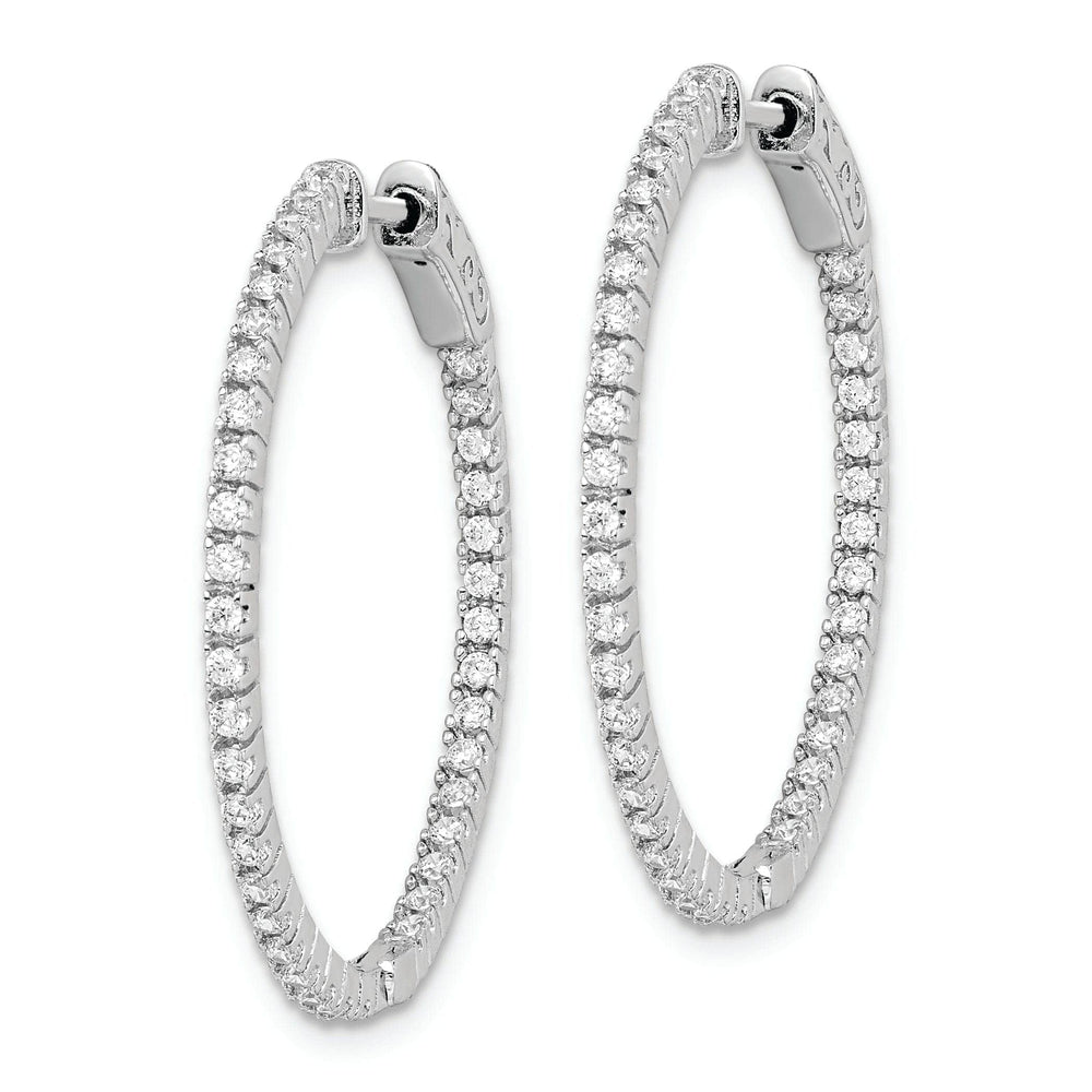 Sterling Shimmer Earrings Sterling Silver CZ Hoop Earrings