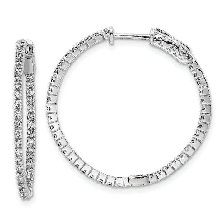 Sterling Shimmer Earrings Sterling Silver CZ Hoop Earrings