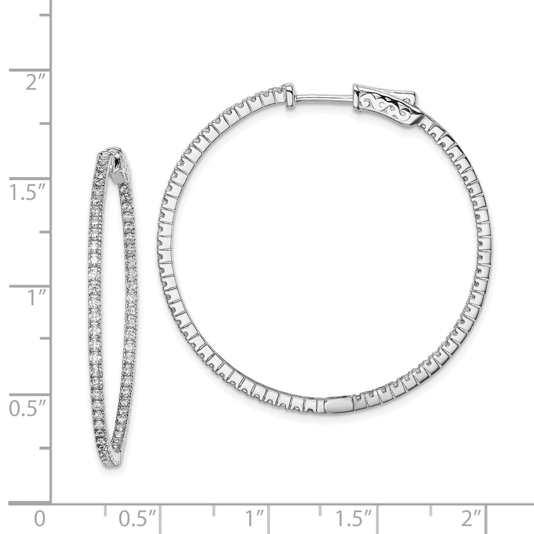 Sterling Shimmer Earrings Sterling Silver CZ Hoop Earrings