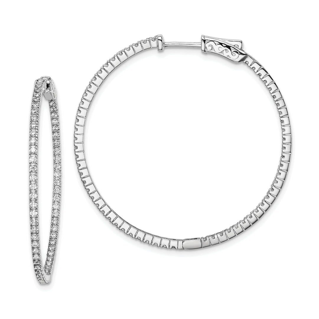 Sterling Shimmer Earrings Sterling Silver CZ Hoop Earrings