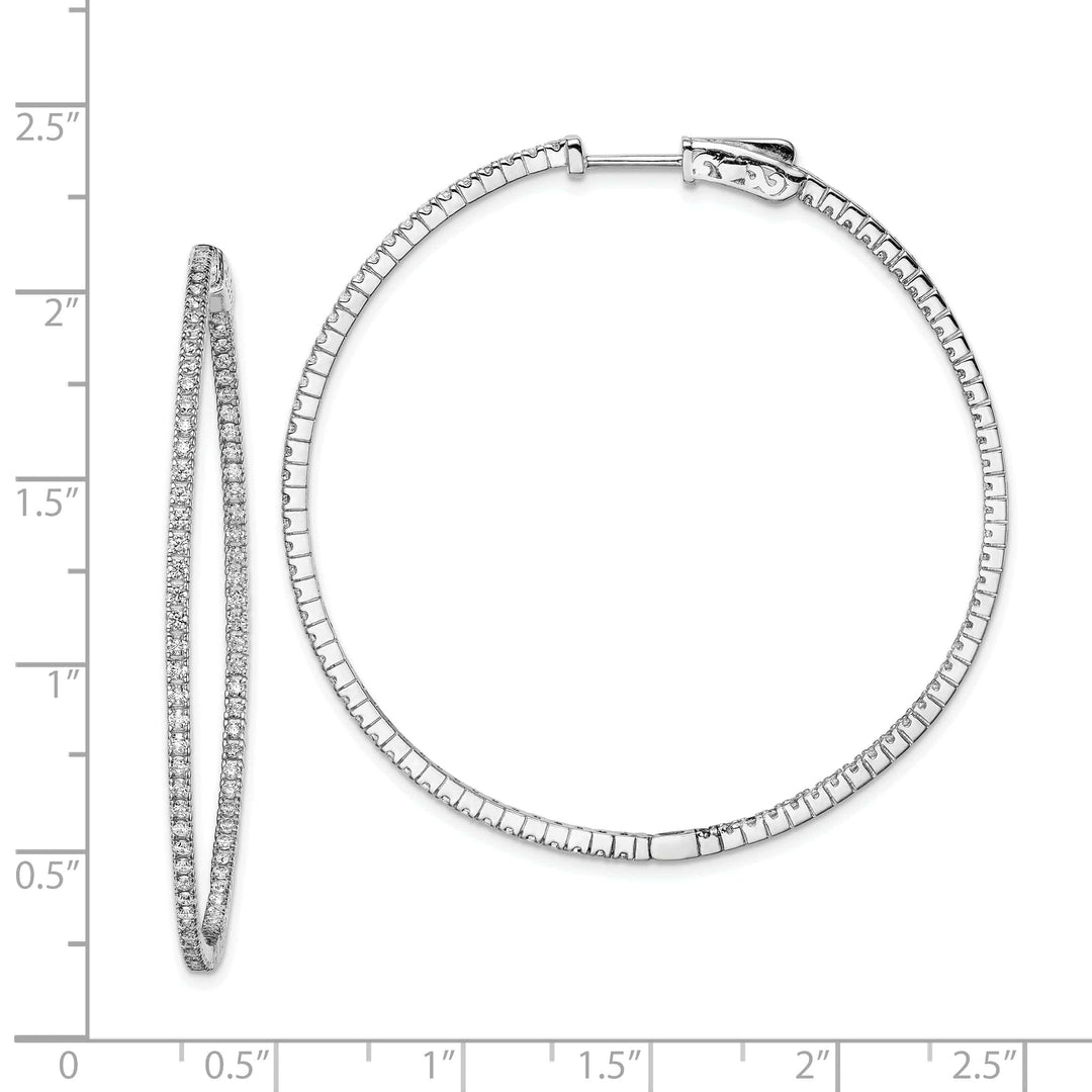 Sterling Shimmer Earrings Sterling Silver CZ Hoop Earrings