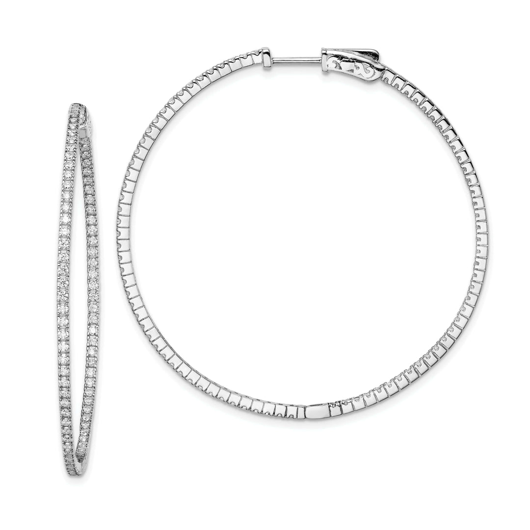 Sterling Shimmer Earrings Sterling Silver CZ Hoop Earrings