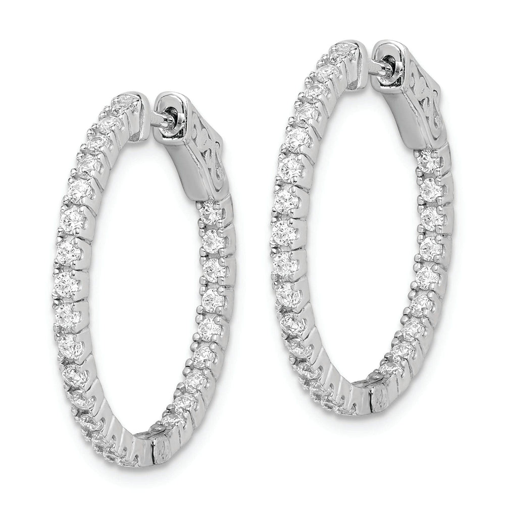Sterling Shimmer Earrings Sterling Silver CZ Hoop Earrings