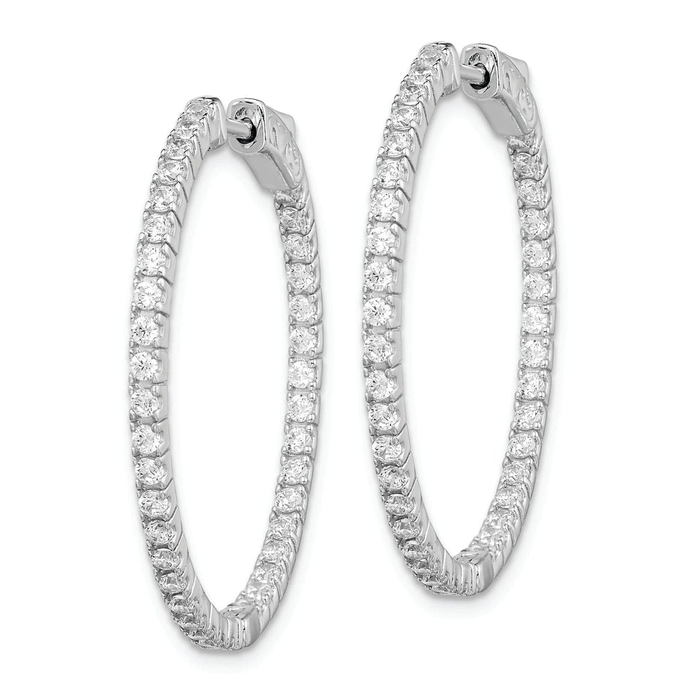 Sterling Shimmer Earrings Sterling Silver CZ Hoop Earrings