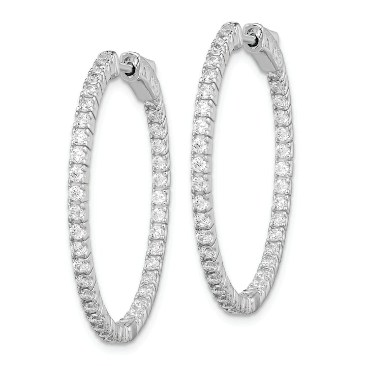 Sterling Shimmer Earrings Sterling Silver CZ Hoop Earrings