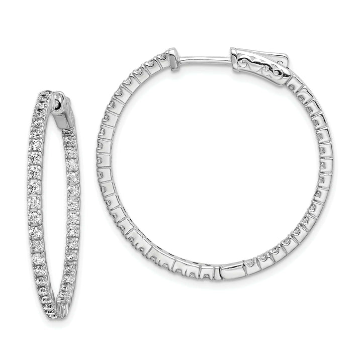 Sterling Shimmer Earrings Sterling Silver CZ Hoop Earrings