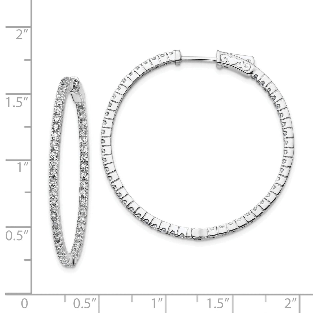 Sterling Shimmer Earrings Sterling Silver CZ Hoop Earrings