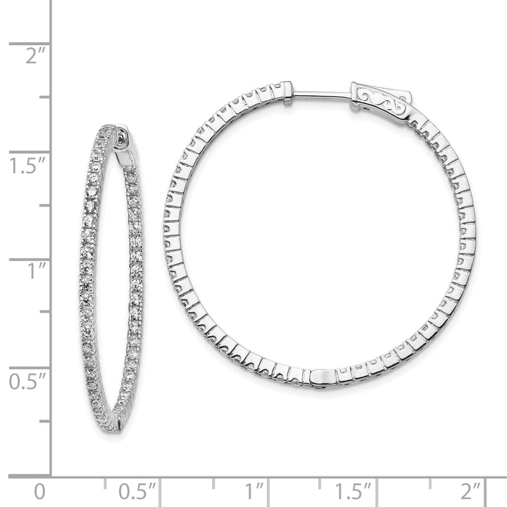 Sterling Shimmer Earrings Sterling Silver CZ Hoop Earrings
