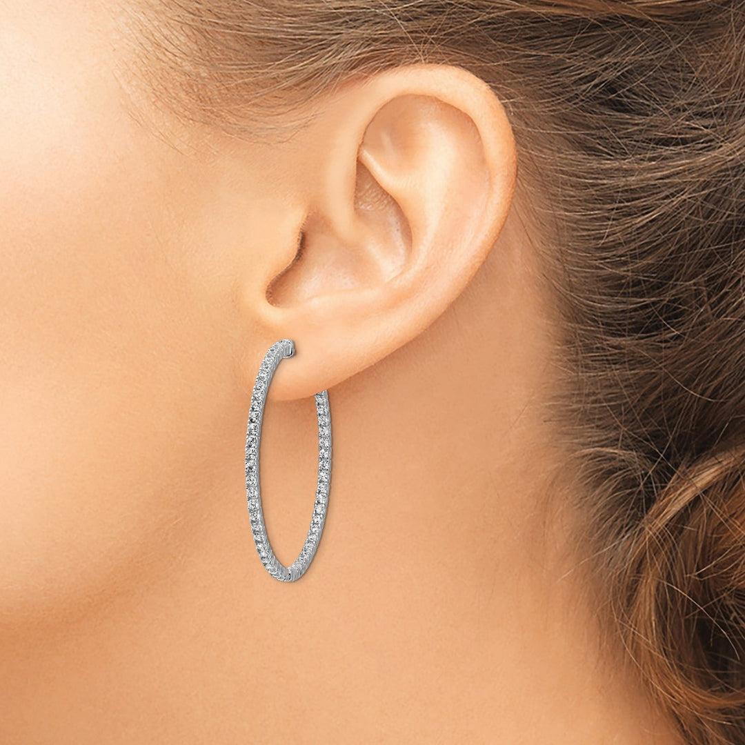 Sterling Shimmer Earrings Sterling Silver CZ Hoop Earrings