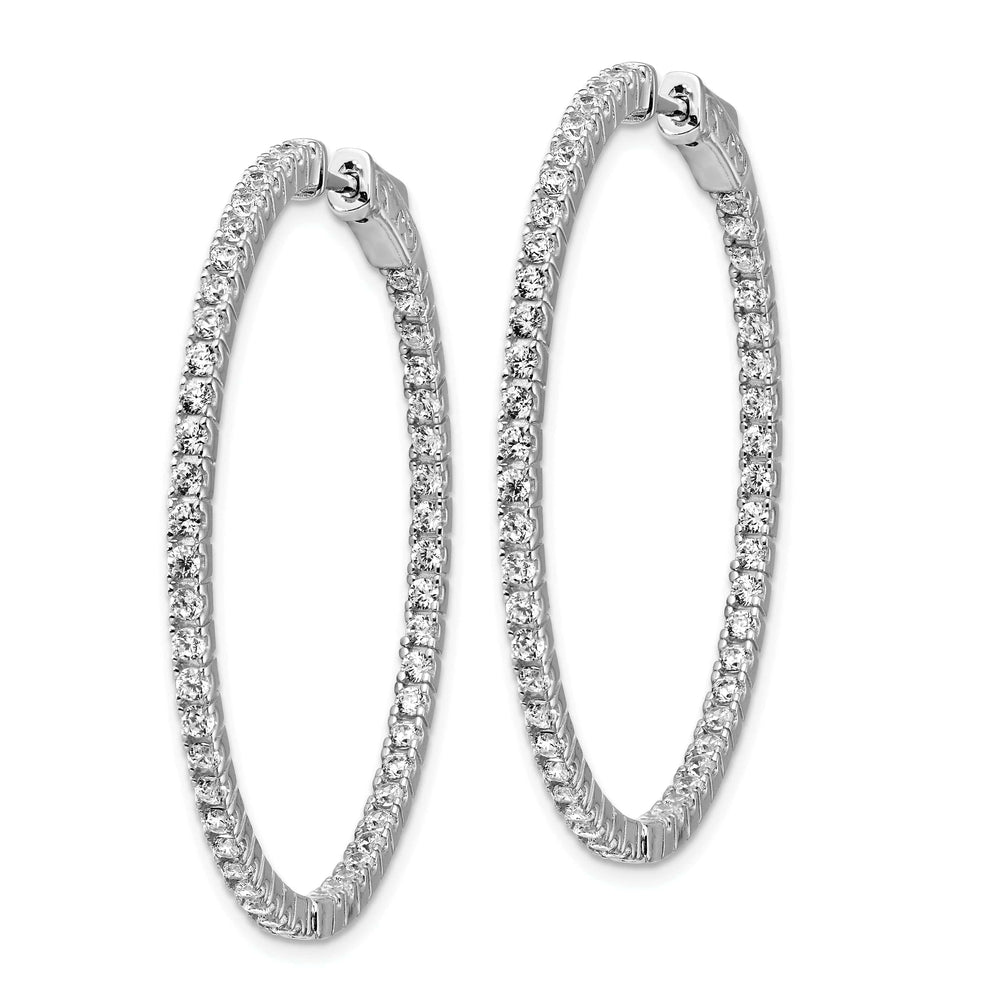 Sterling Shimmer Earrings Sterling Silver CZ Hoop Earrings