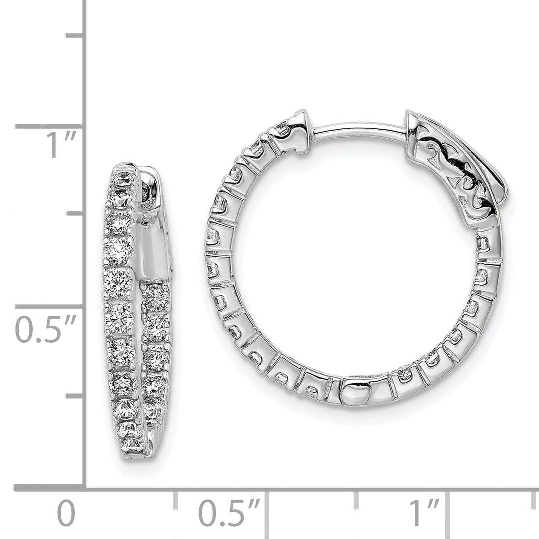 Sterling Shimmer Earrings Sterling Silver CZ Hoop Earrings