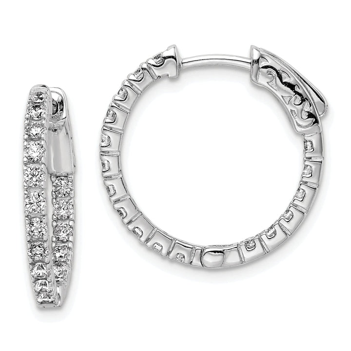 Sterling Shimmer Earrings Sterling Silver CZ Hoop Earrings