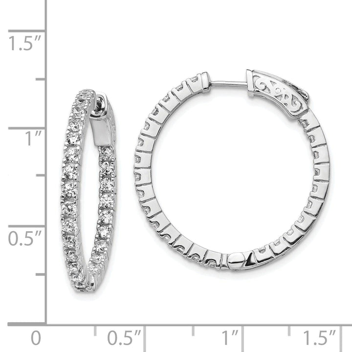 Sterling Shimmer Earrings Sterling Silver CZ Hoop Earrings