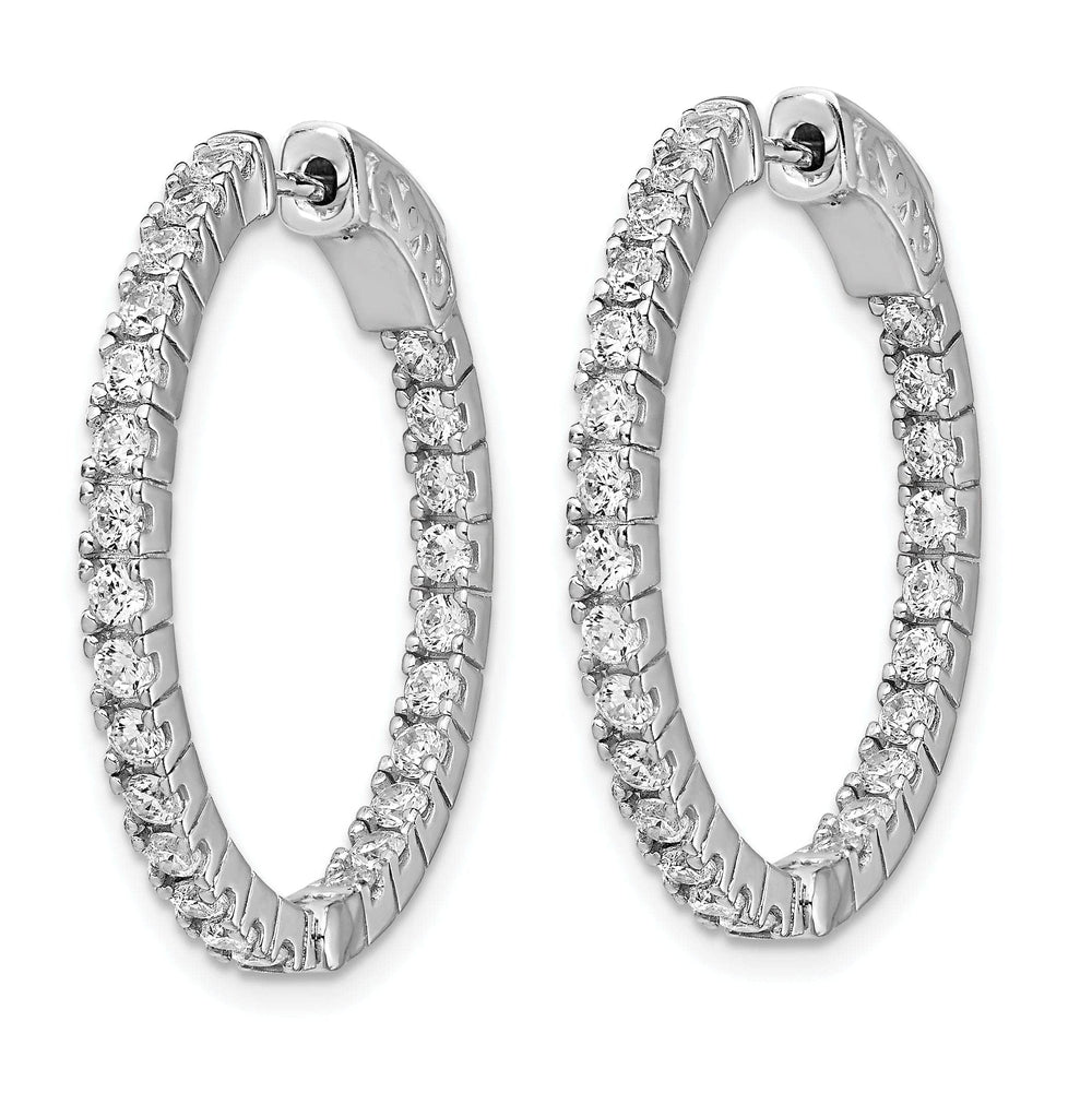 Sterling Shimmer Earrings Sterling Silver CZ Hoop Earrings