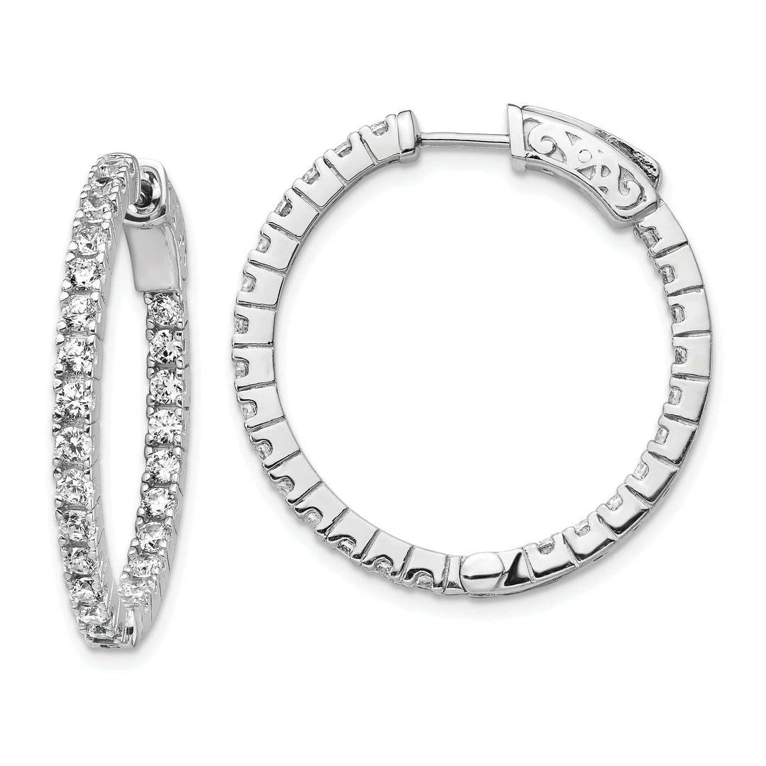 Sterling Shimmer Earrings Sterling Silver CZ Hoop Earrings