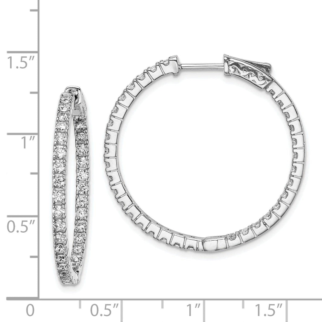 Sterling Shimmer Earrings Sterling Silver CZ Hoop Earrings