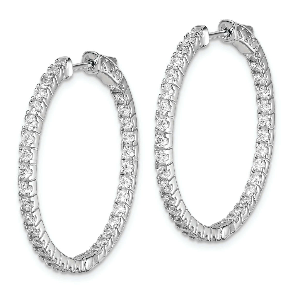 Sterling Shimmer Earrings Sterling Silver CZ Hoop Earrings
