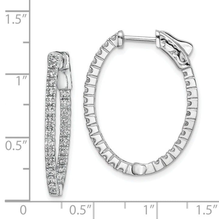 Sterling Shimmer Earrings Sterling Silver CZ Oval Hoop Earrings