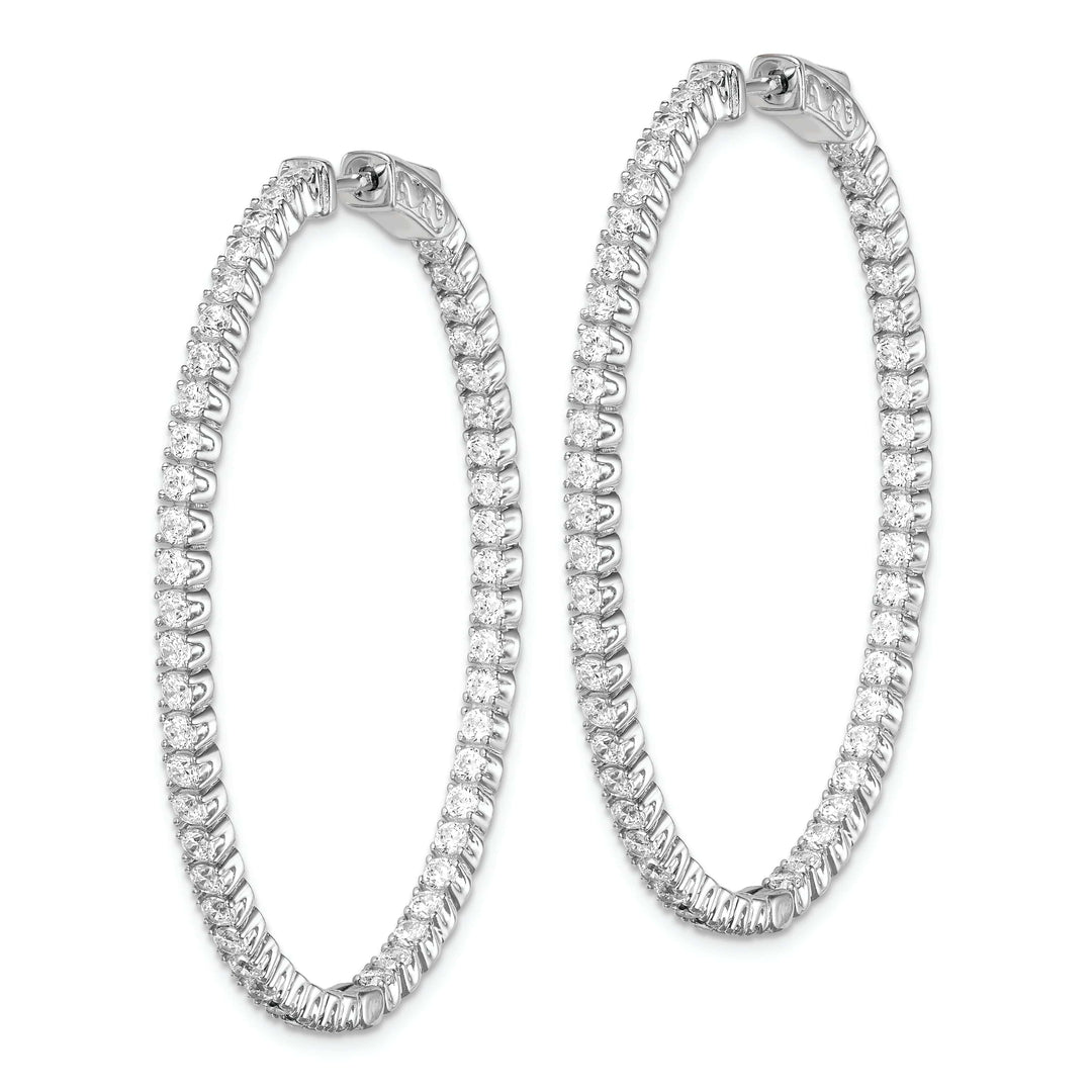 Sterling Shimmer Earrings Sterling Silver CZ Oval Hoop Earrings