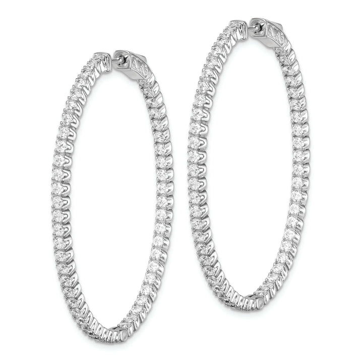 Sterling Shimmer Earrings Sterling Silver CZ Oval Hoop Earrings