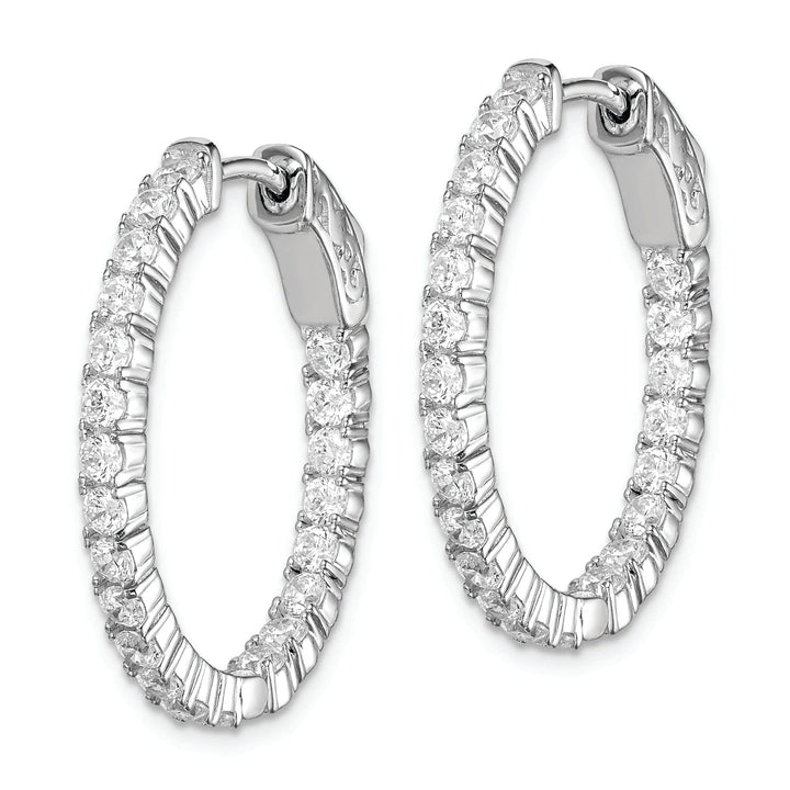 Sterling Shimmer Earrings Sterling Silver CZ Oval Hoop Earrings