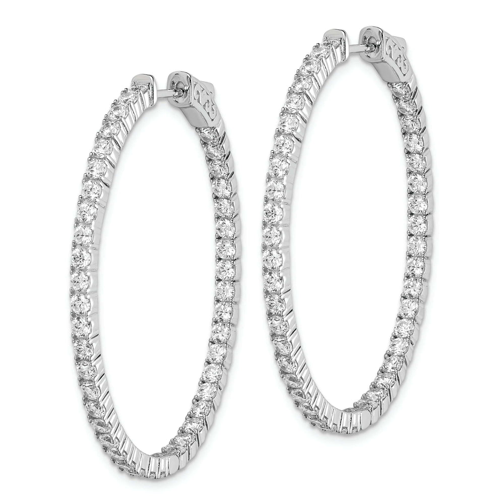 Sterling Shimmer Earrings Sterling Silver CZ Oval Hoop Earrings