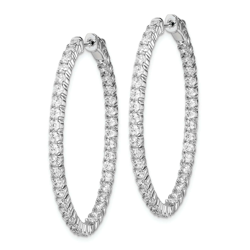 Sterling Shimmer Earrings Sterling Silver CZ Oval Hoop Earrings