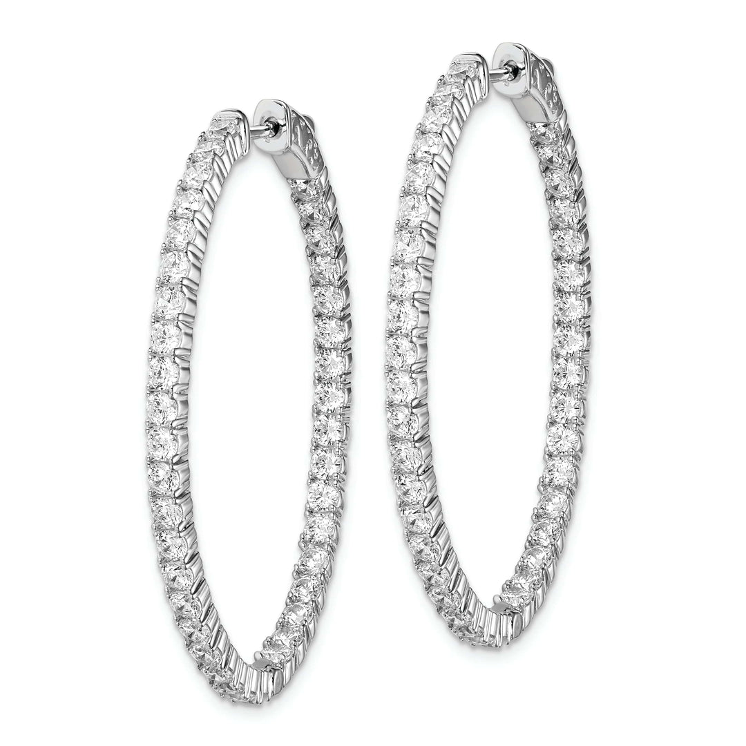 Sterling Shimmer Earrings Sterling Silver CZ Oval Hoop Earrings