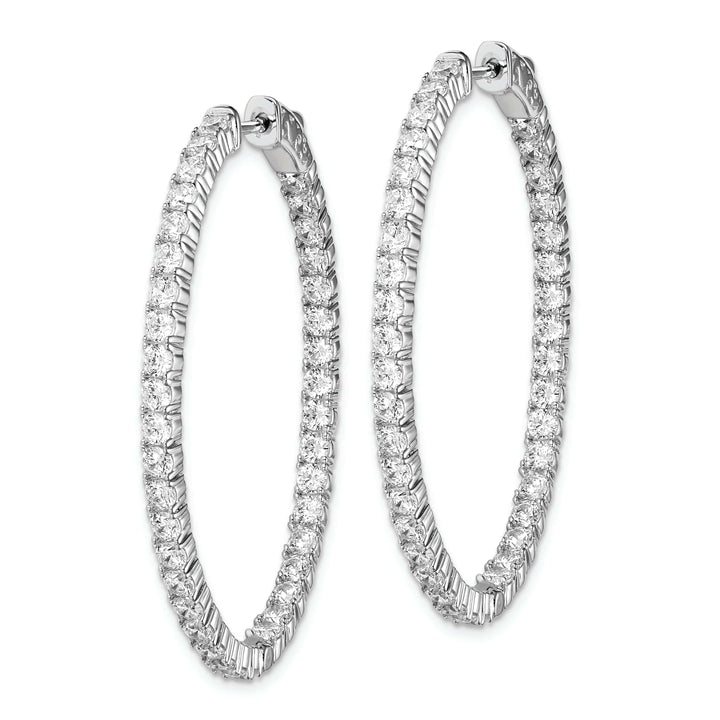 Sterling Shimmer Earrings Sterling Silver CZ Oval Hoop Earrings