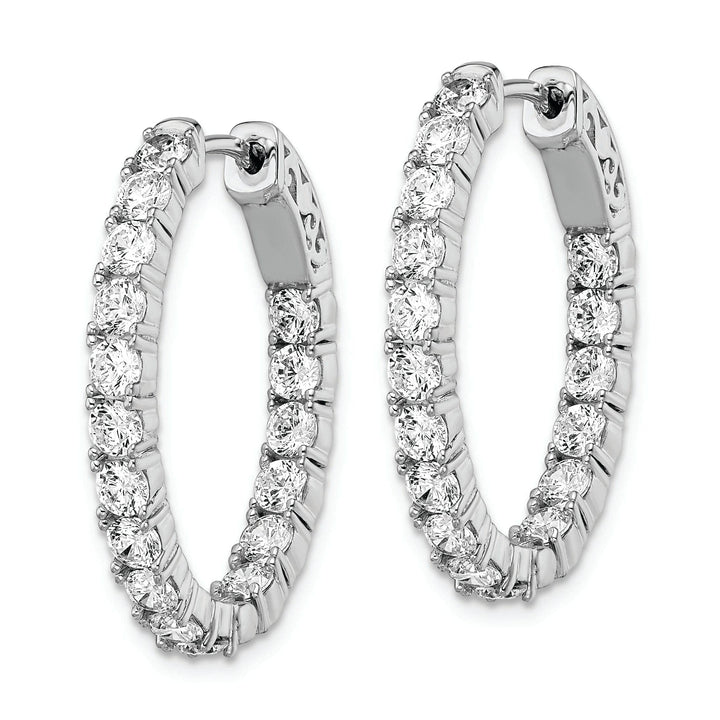 Sterling Shimmer Earrings Sterling Silver CZ Oval Hoop Earrings