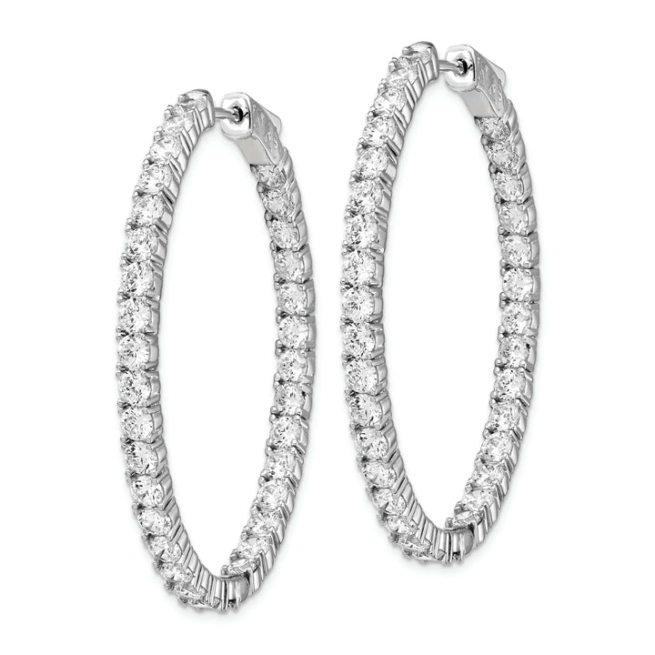 Sterling Shimmer Earrings Sterling Silver CZ Oval Hoop Earrings
