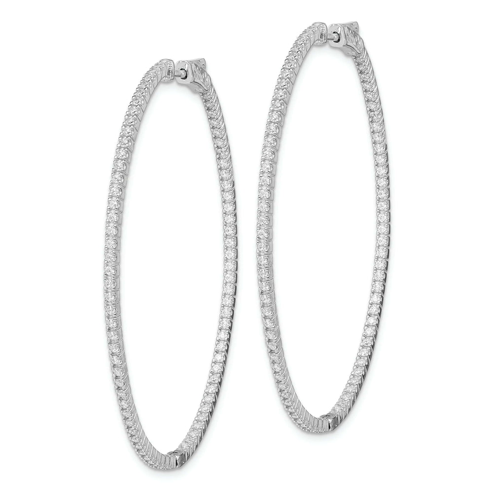 Sterling Shimmer Earrings Sterling Silver CZ Oval Hoop Earrings