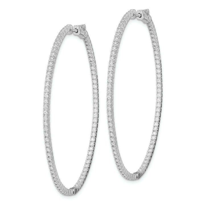 Sterling Shimmer Earrings Sterling Silver CZ Oval Hoop Earrings