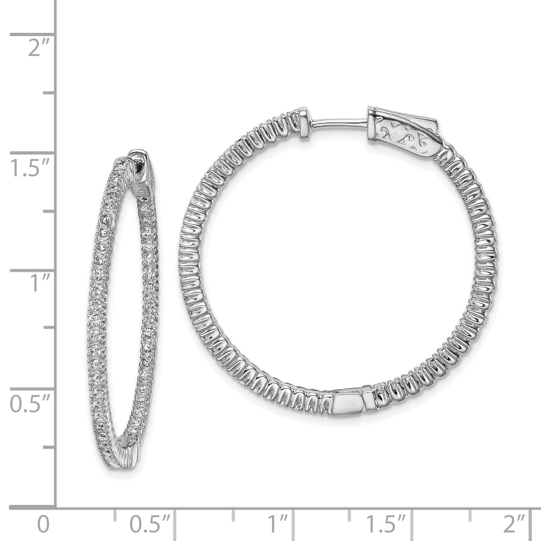 Sterling Shimmer Earrings Sterling Silver CZ Round Hoop Earrings