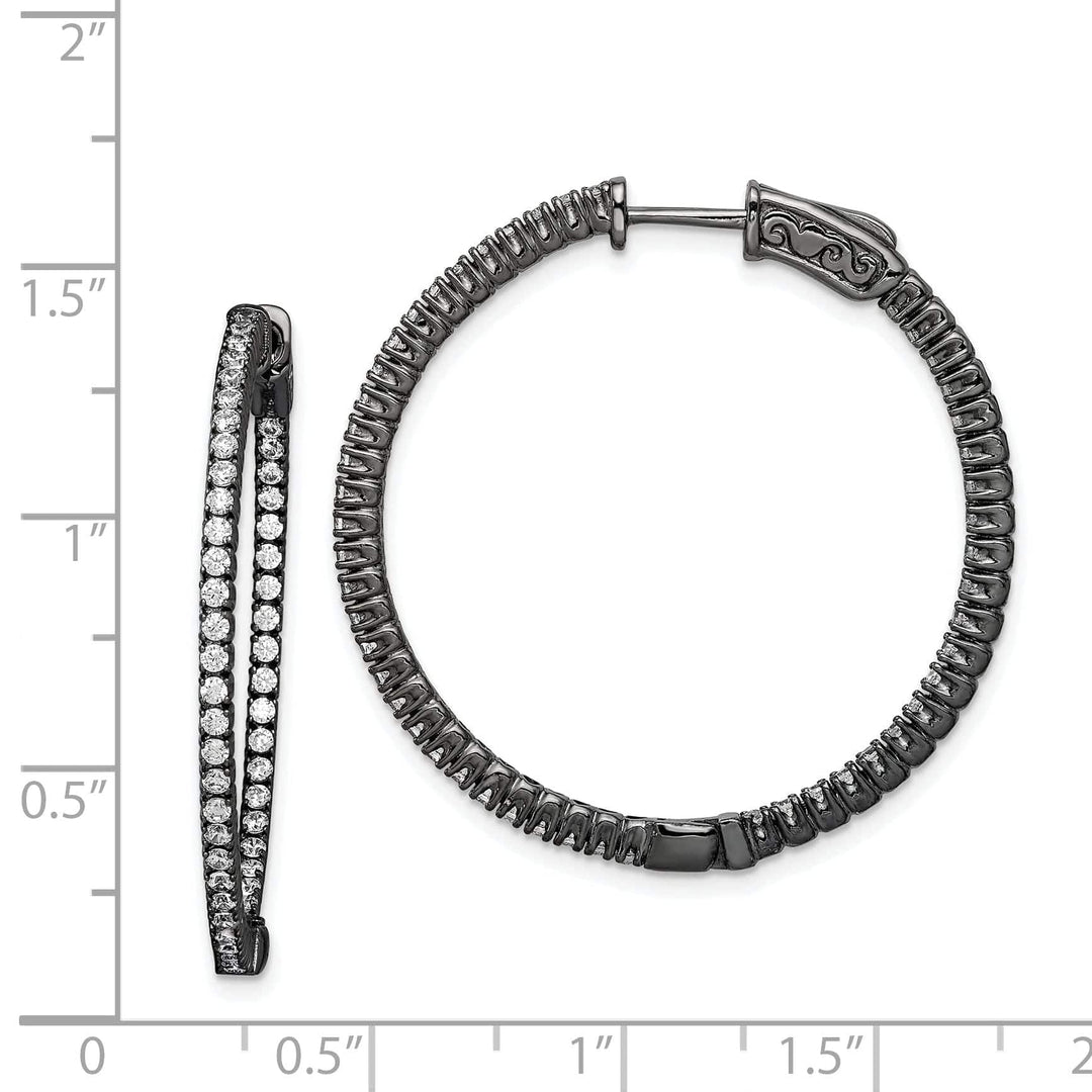 Sterling Shimmer Earrings Sterling Silver CZ Round Hoop Earrings