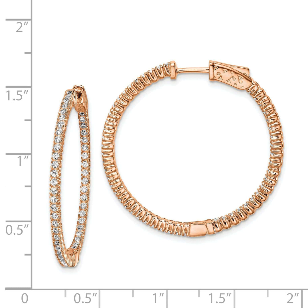 Sterling Shimmer Earrings Sterling Silver CZ Round Hoop Earrings