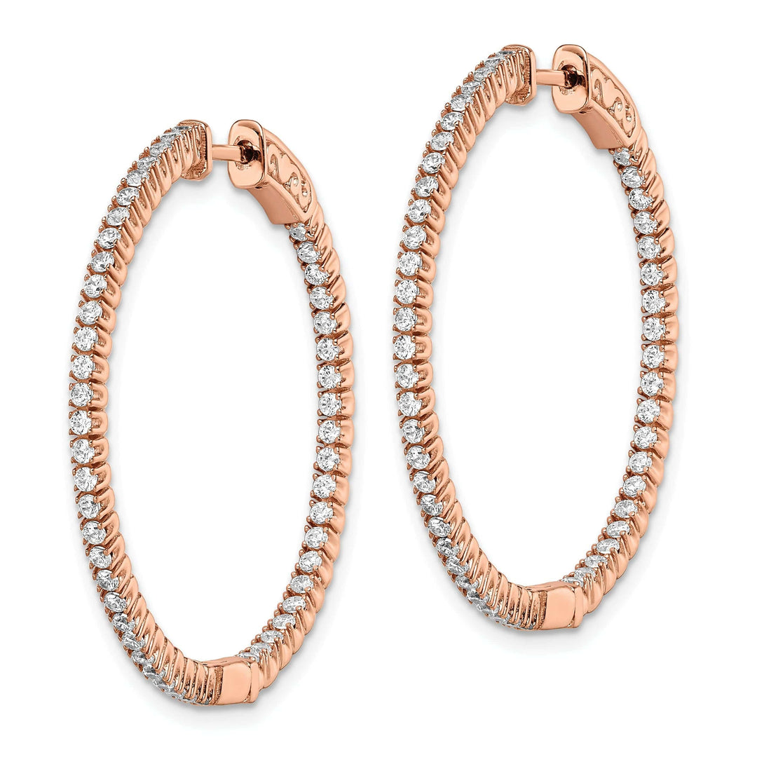 Sterling Shimmer Earrings Sterling Silver CZ Round Hoop Earrings