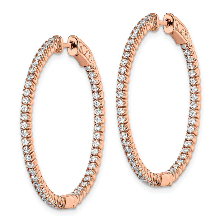 Sterling Shimmer Earrings Sterling Silver CZ Round Hoop Earrings