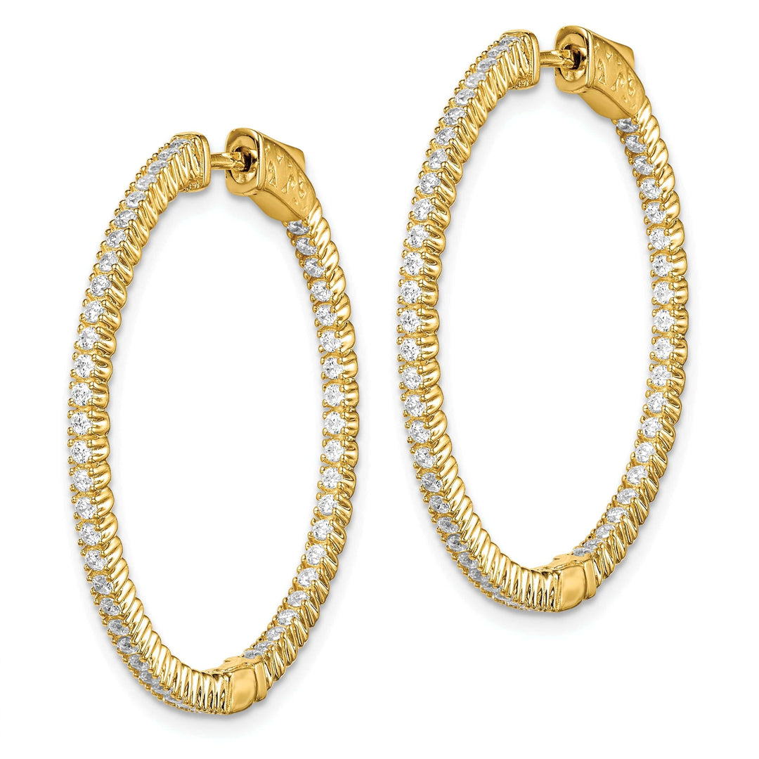 Sterling Shimmer Earrings Sterling Silver CZ Round Hoop Earrings