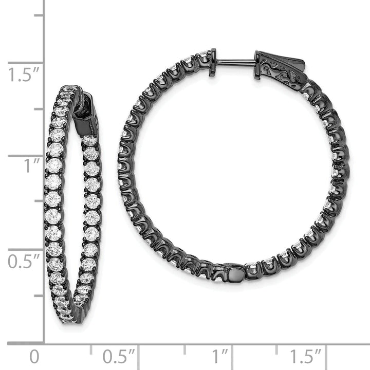 Sterling Shimmer Earrings Sterling Silver CZ Round Hoop Earrings