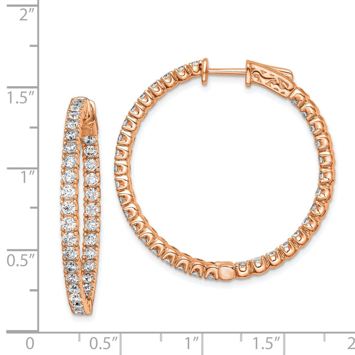 Sterling Shimmer Earrings Sterling Silver CZ Round Hoop Earrings