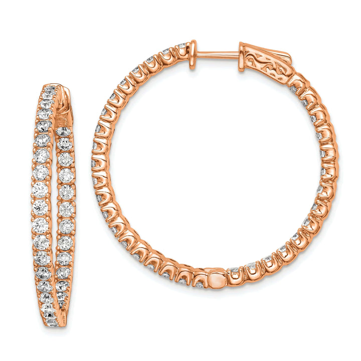 Sterling Shimmer Earrings Sterling Silver CZ Round Hoop Earrings