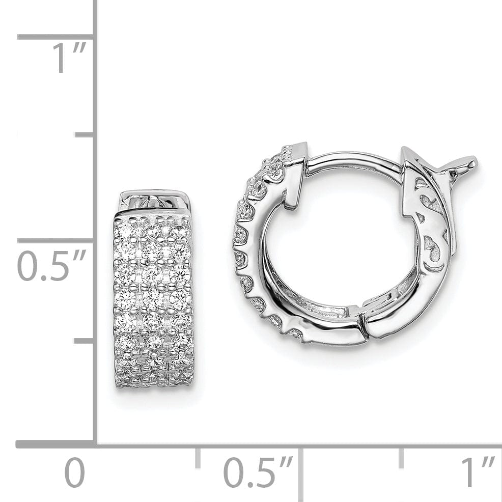 Sterling Shimmer Earrings Sterling Silver CZ Small Hoop Earrings