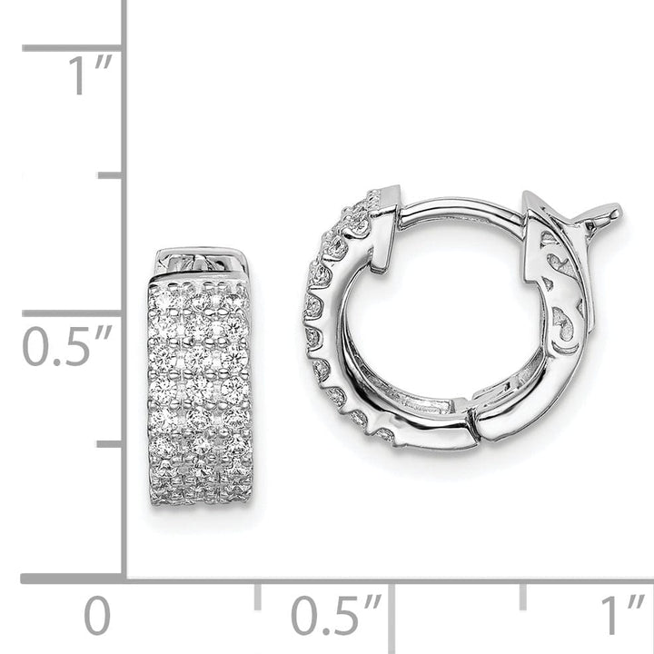 Sterling Shimmer Earrings Sterling Silver CZ Small Hoop Earrings