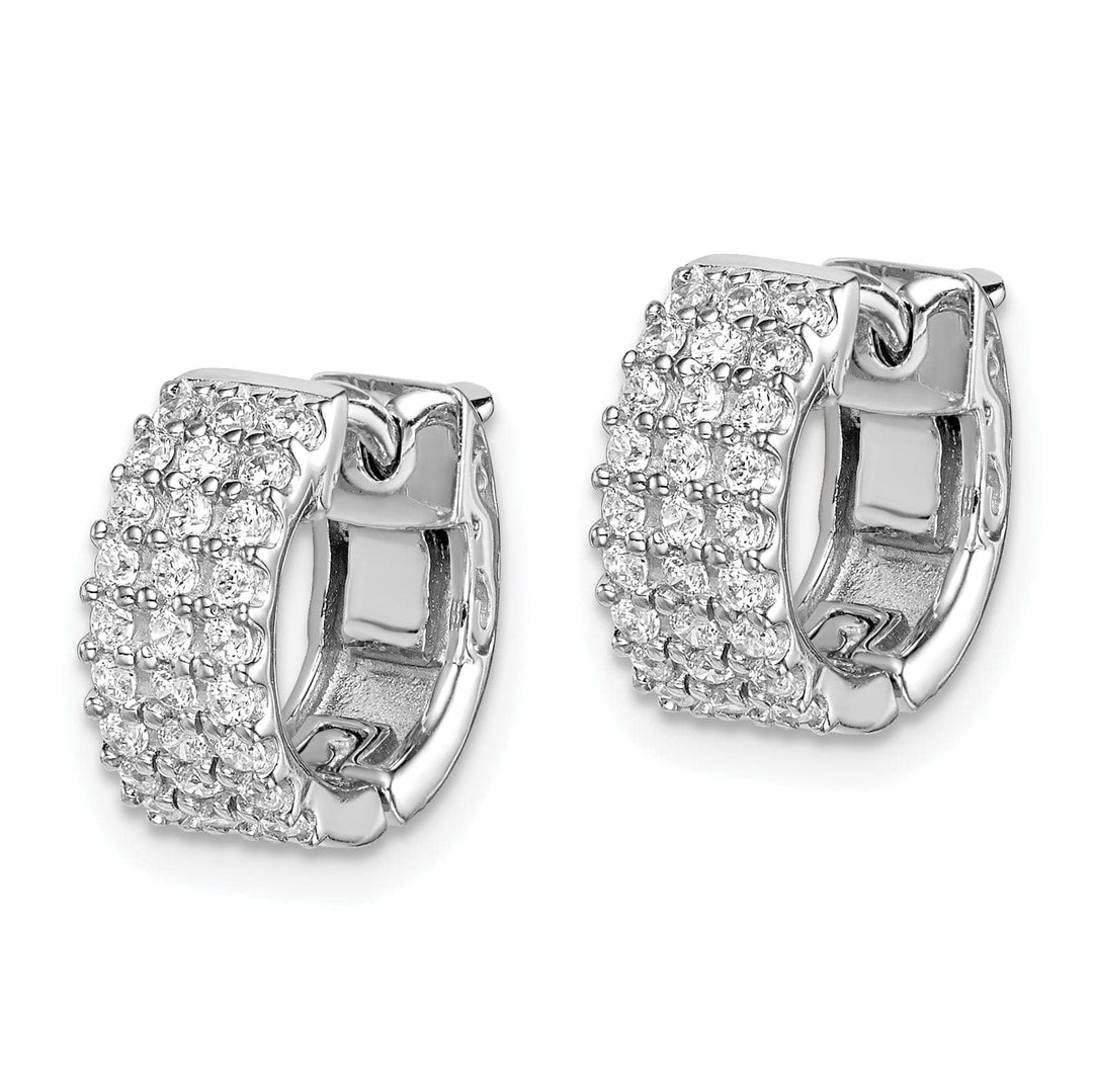 Sterling Shimmer Earrings Sterling Silver CZ Small Hoop Earrings