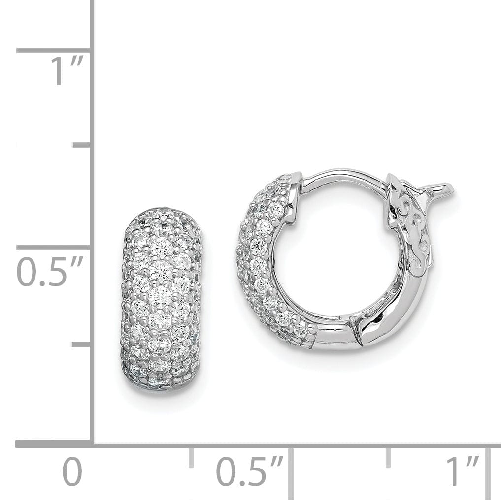 Sterling Shimmer Earrings Sterling Silver CZ Small Hoop Earrings