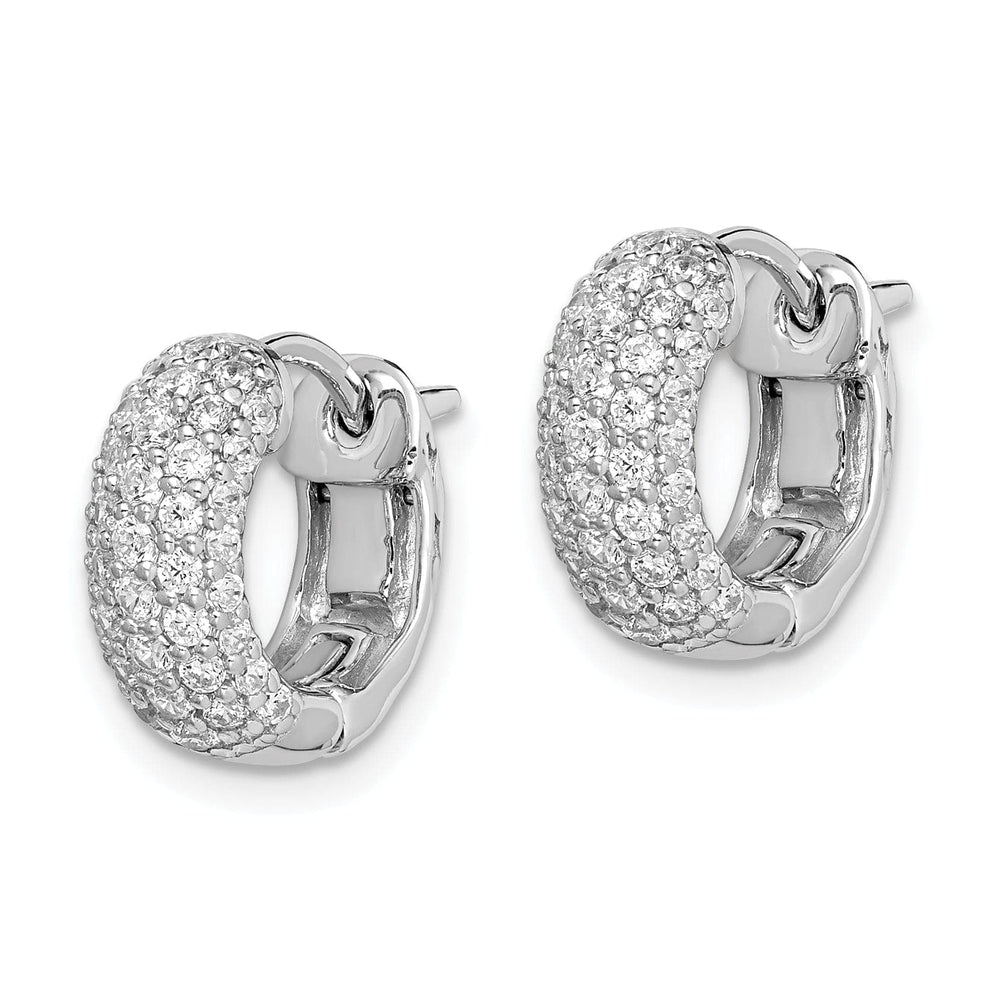 Sterling Shimmer Earrings Sterling Silver CZ Small Hoop Earrings